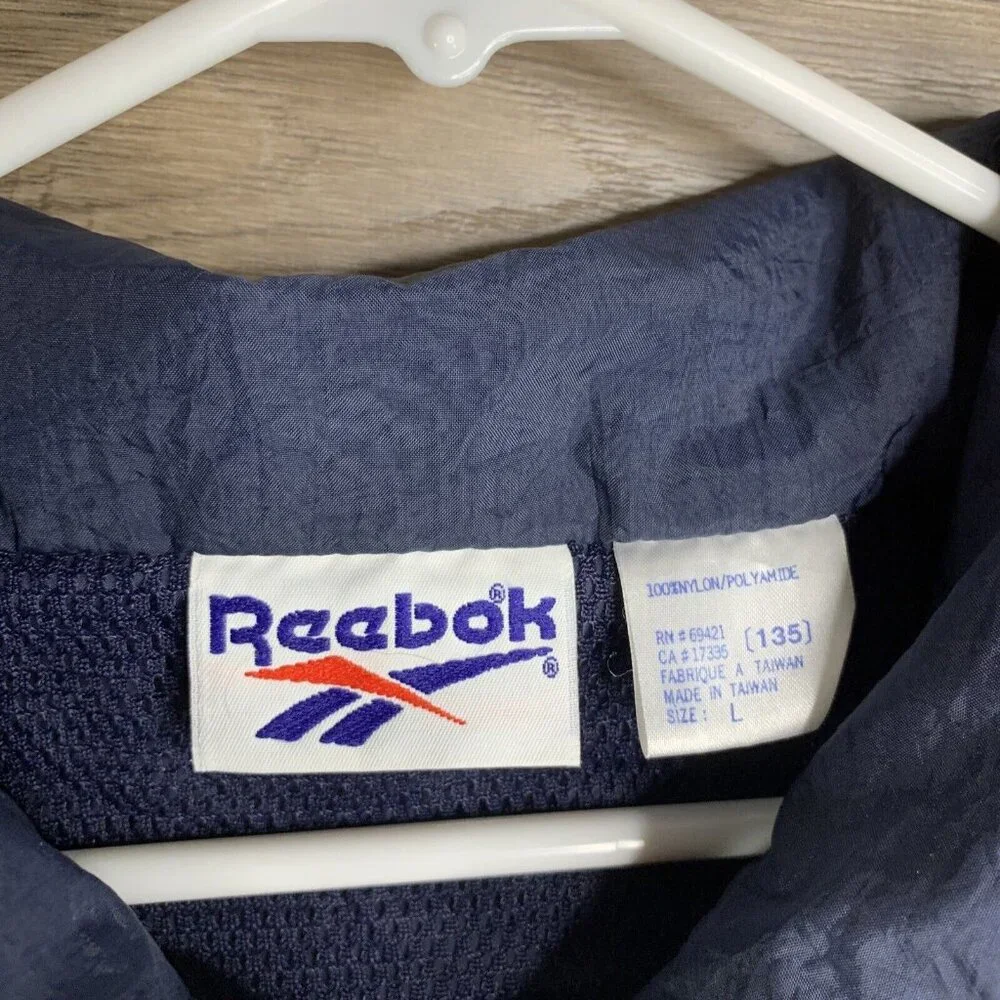Reebok  Classics Vector Track J Zip Windbreaker Jacket Removable Hood Mens Large - Picture 5 of 10